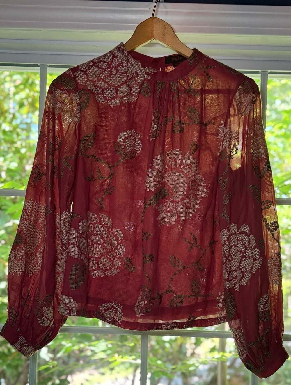 Payal Pratap for Anthropologie Rhododendron Embroidered Blouse